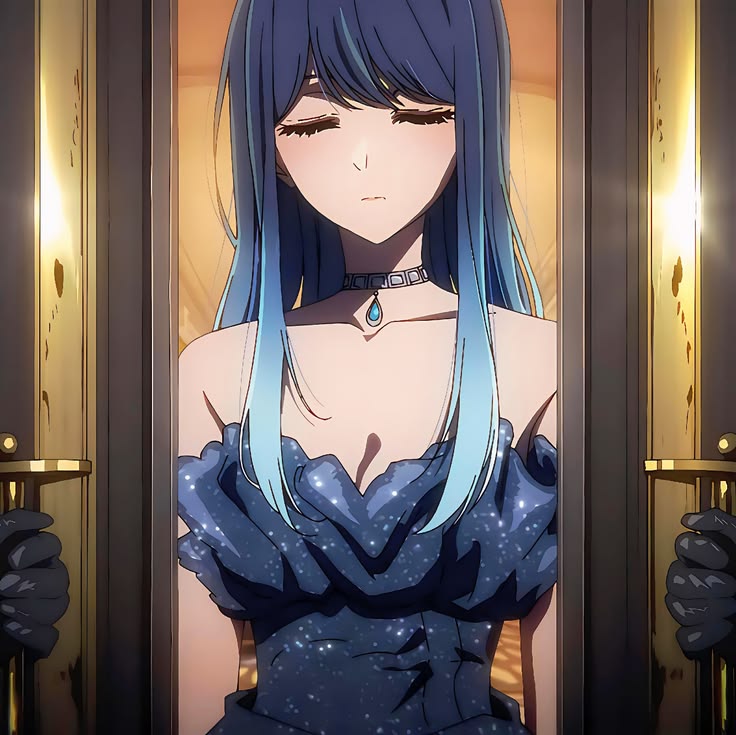 Akane under a cool stage light